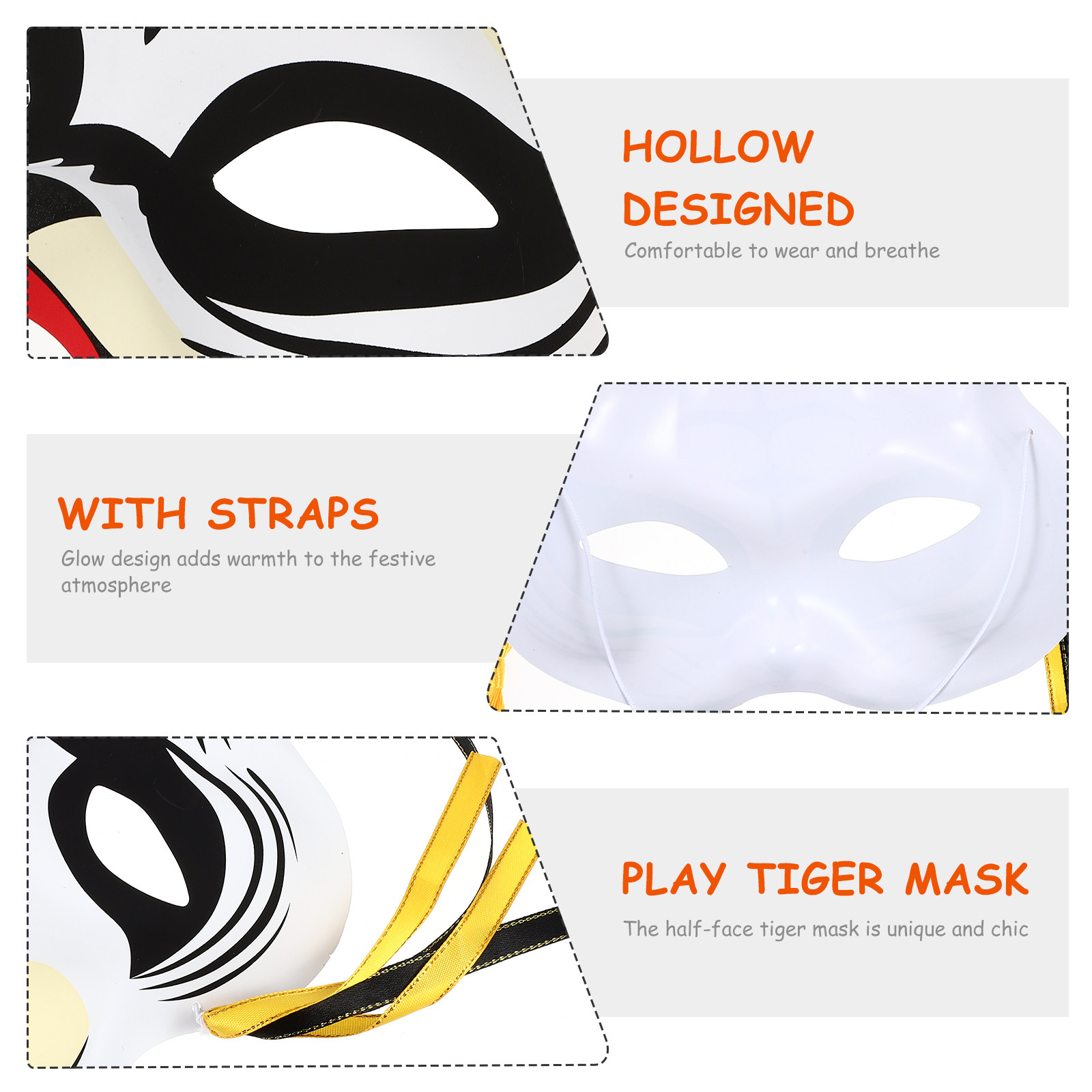 Half Face Tiger Mask Unisex Lu - Easy Cosplay Prop ulasan dan harga
