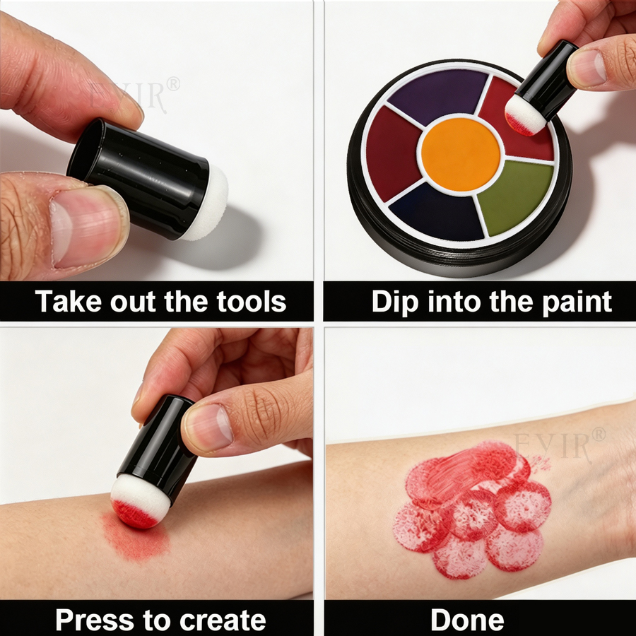 6 Colors Face Body Paint Palet - Cosplay Prop Paint ulasan dan harga